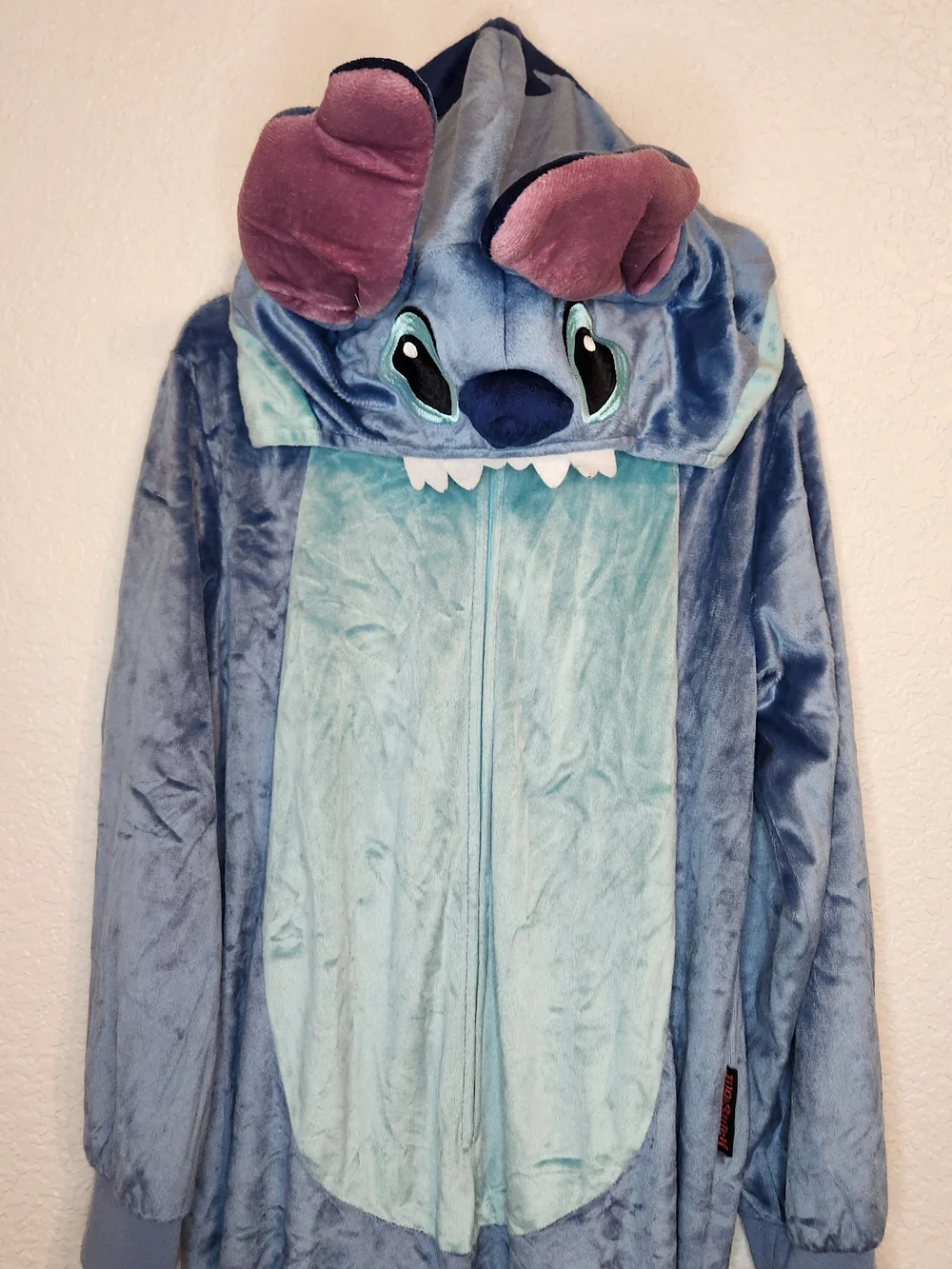 Disney Spirit Stitch Plush Hooded Onesie - Blue Character Jumpsuit Lilo youth L